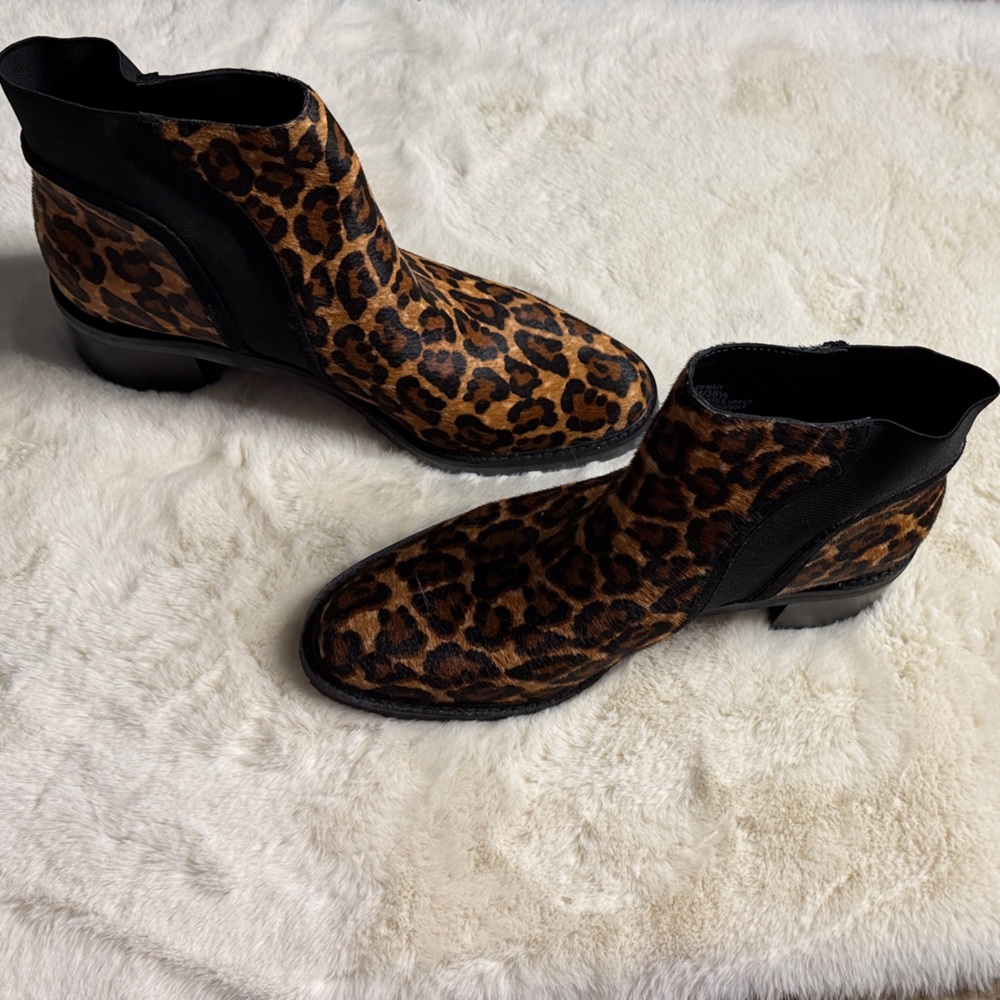Leopard Print Ankle Boots by Crown Vintage
